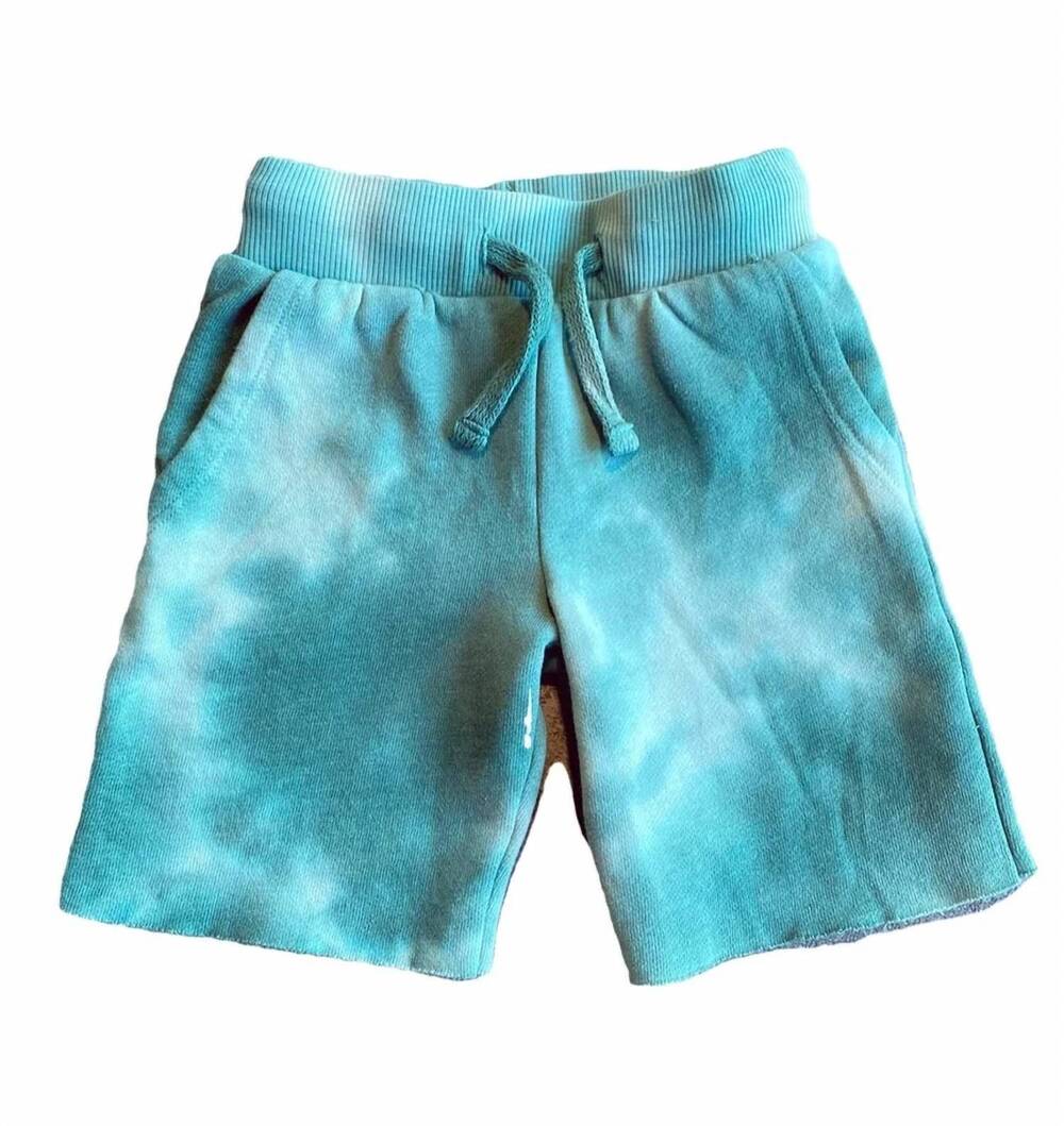 NEW ROWDY SPROUT kid's rebel tie dye fleece short in green